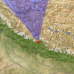 Lake Manasarovar and Rakshastal location map