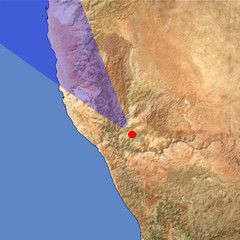 The Fish River Canyon location map