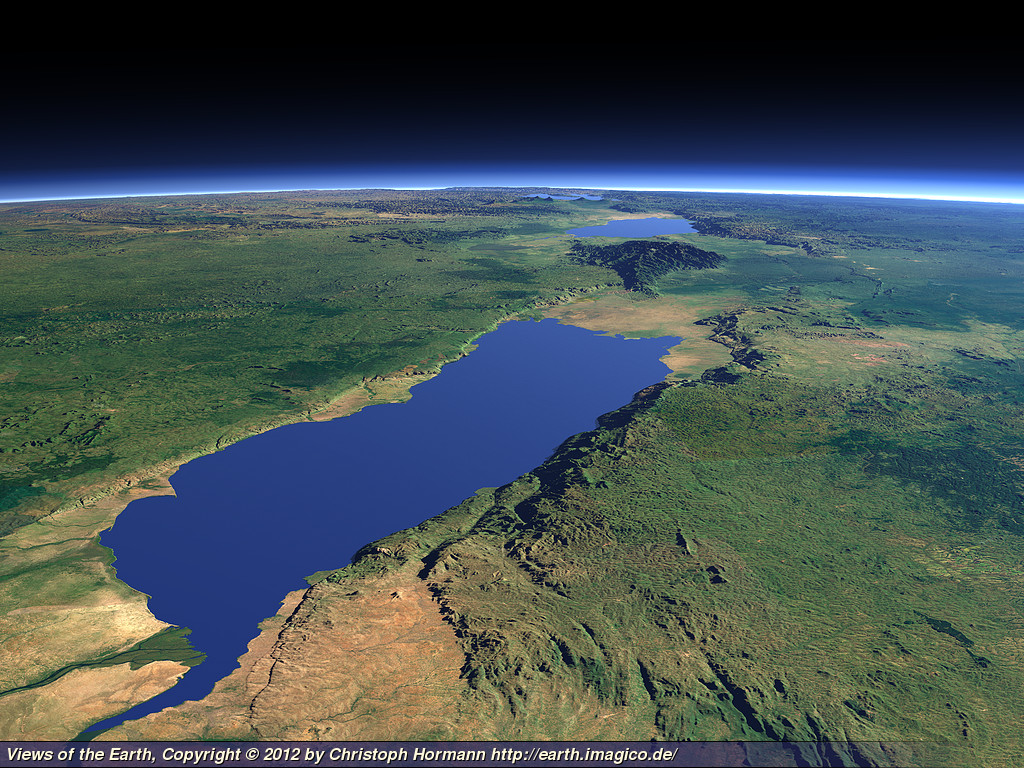 Lake Albert and the Albertine Rift from north